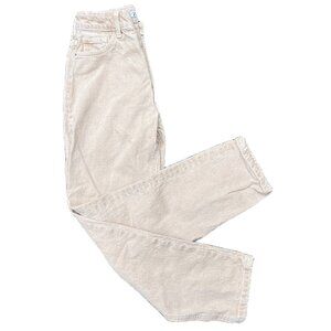 Zara Light Cream Denim High Waisted Pants Size 2